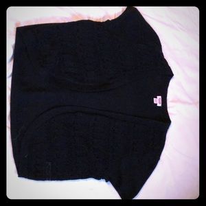 Black knit 100% cotton cardigan shrug. XXL.
